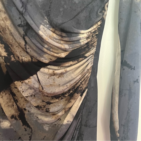 DONNA MORGAN | Asymmetrical Splash Print Midi Dress Sz 8 US - Picture 6 of 6